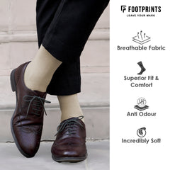 Footprints Men's Formal Organic Cotton & Bamboo Odour free Socks | Pack of 5