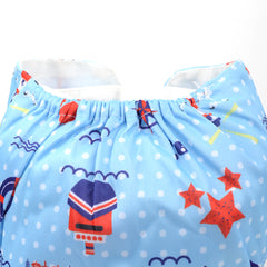 Baby Reusable Cotton Printed Pocket Diapers With Insert | 0-12 Months | Pack of 1