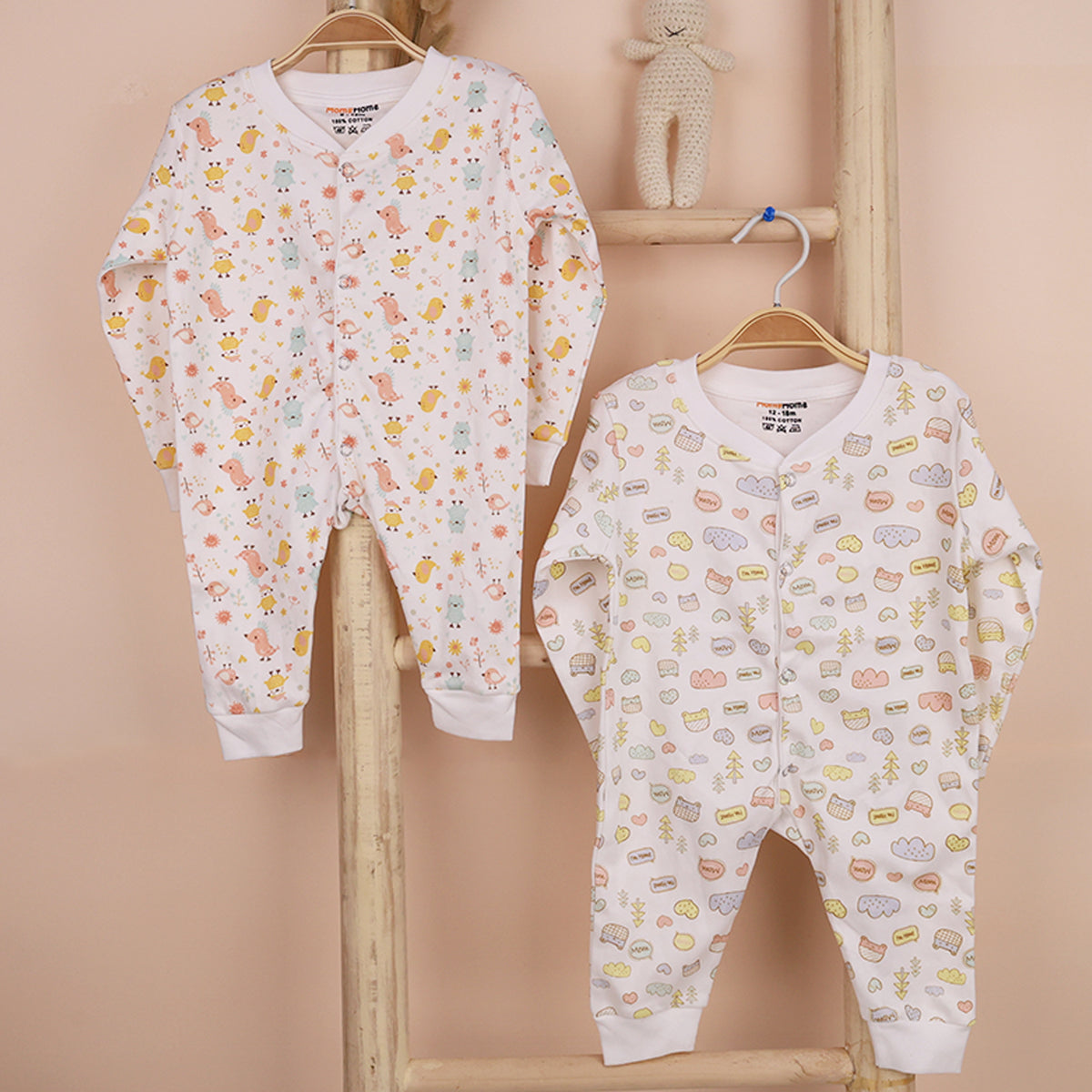 Kids Organic Cotton Full Body Romper | Tweety & Joyworld | Pack of 2