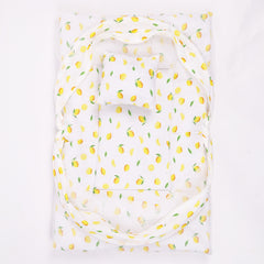 Organic Cotton Muslin Foldable Mosquito Net Bedding | Lemon