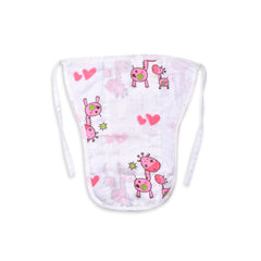 Moms Home New Born Organic Cotton Velcro Swaddle Wrap Gift Set of 7 Items - Pink Giraffe