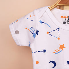 Organic Cotton Baby Half Sleeve Onesie | Galaxy & Little Hearts  | Pack of 2