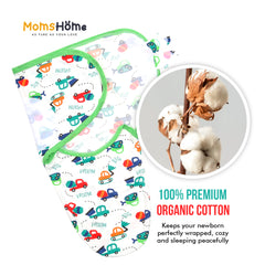 Moms Home Baby Cotton Swaddle Adjustable Wrapper | Pack Of 2