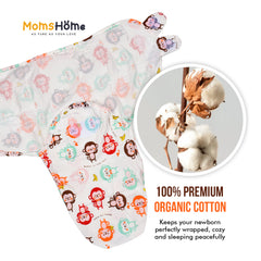 Moms Home Baby Cotton Swaddle Adjustable Wrapper | Pack Of 2