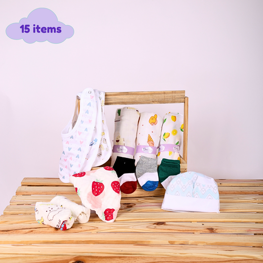 Moms Home supersoft Baby Organic cotton Muslin -15 pieces gift set