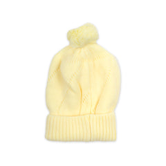 Baby Unisex Woolen Caps | Cream & Baby Pink | Bear| Pack Of 2