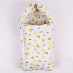 Organic Cotton Muslin Baby Sleeping Cum Carrying Nest Bag |  0-3 Months | Lemon