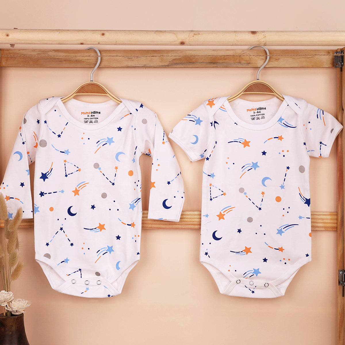 Organic Cotton Baby Full & Half Sleeve Onesie | Galaxy | Pack of 2