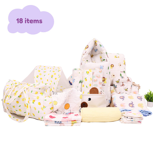 All Muslin Nursing and Bedding Gift set ( 18 items)