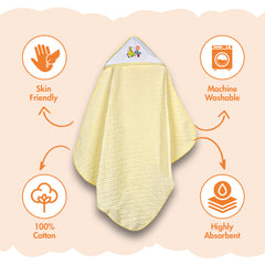 Moms Home Designer Ultra Soft Cotton Baby Hooded Bath Towel | Pack Of 2