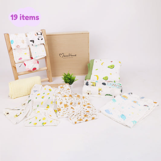 New Born Baby Gift Hamper | Baby Shower Gift Hamper | Baby Essential Gift Set | Pack of 19