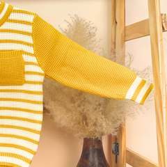 Winter Warm Woollen Full Sleeve Sweater For Baby | Yellow Stripe | Pack of 1