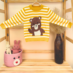 Winter Warm Woollen Full Sleeve Sweater For Baby | Panda | Pack of 1