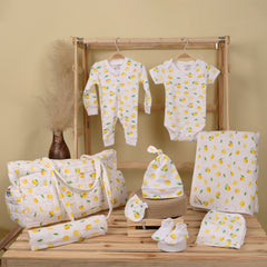 Hospital Kit for Newborn baby | Organic Cotton Gift Set | Lemon | 9 Items