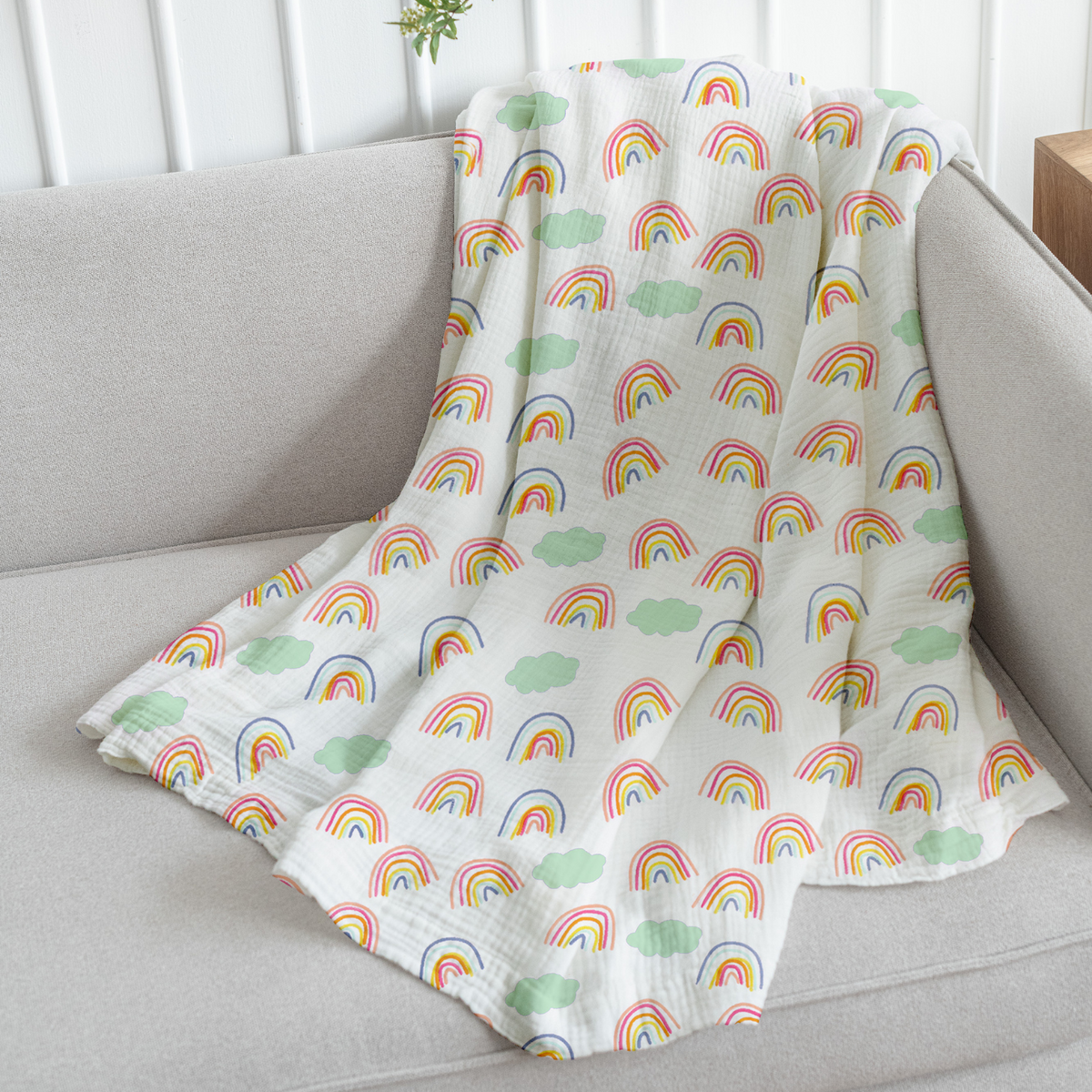 Baby Muslin Swaddle -100x100 cm - Rainbow