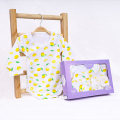 Organic Cotton Baby Essentials Gift Set | Baby Shower Gift Hamper | Baby Clothing Gift Combo | Lemon | Pack of 6