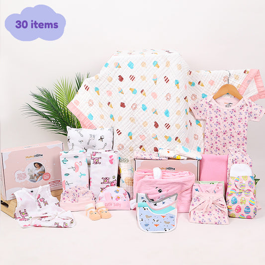 Baby Essential Gift set | Pink | 30 Item