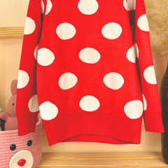 Winter Warm Woollen Full Sleeve Sweater For Baby | Red Dot | Pack of 1