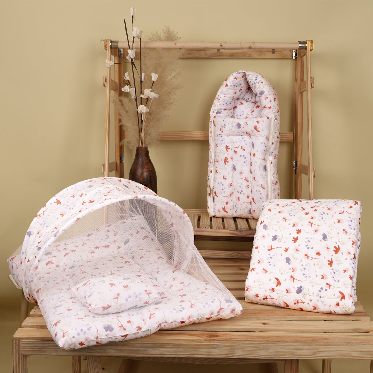 Baby Bedding Set Mosquito Net AC Quilt Sleeping Bag Blossom P Moms Home