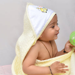 Ultra Soft Cotton Baby Hooded Towel - 70x70 cm ( 0-3 Months ) Buy 1 Get 1 Free