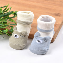 Moms Home Kids Unisex Organic Cotton Ankle-Length Antiskid Bootie Socks, 0-6 Months