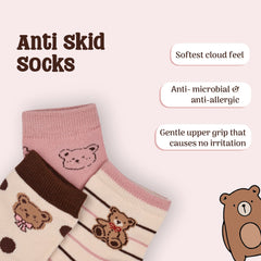 Baby Organic Cotton Antiskid  Socks - Mixed Design - Pack of 6