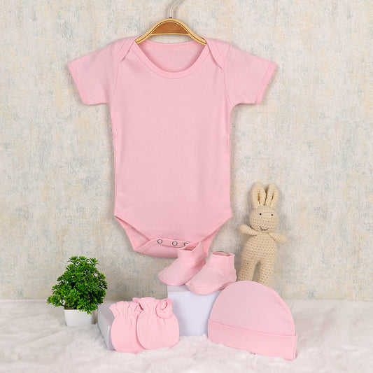Organic Cotton Baby Onesies Gift Set | Pack Of 4 | Pink