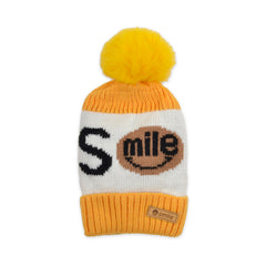 Baby Unisex Woolen Caps | Yellow & Brown | Smile | Pack Of 2