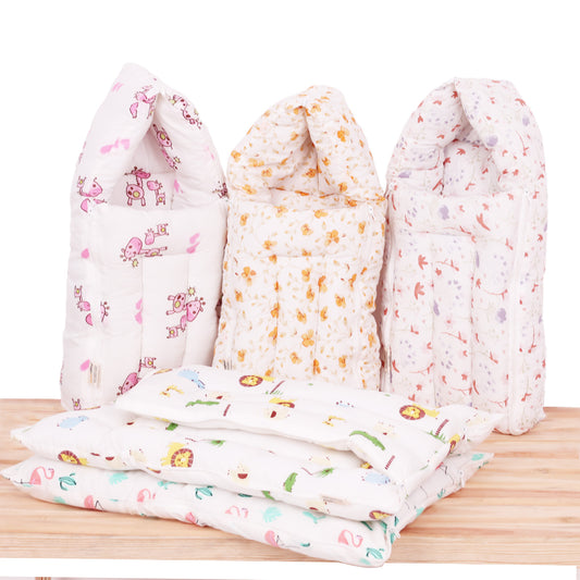 Baby Organic Cotton Muslin Sleeping cum Carrying Nest Bag | 0-3 Months | Pack of 1