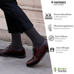 Footprints Men's Formal Organic Cotton & Bamboo Odour free Socks | Pack of 5