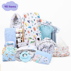 New Born Baby Essentials Gift Combo Box | 0-6 Months | 40 Items | Blue