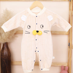 Organic Cotton Unisex Warm Baby Full Length Winter Romper | Winter Body Suit | Cat | Pack of 1