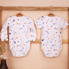 Organic Cotton Baby Full & Half Sleeve Onesie | Galaxy | Pack of 2