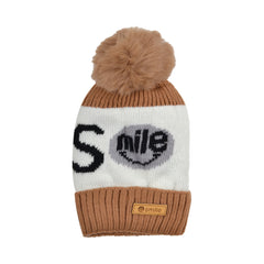 Baby Unisex Woolen Caps | Yellow & Brown | Smile | Pack Of 2