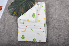 Moms Home Baby Super Soft Absorbent Muslin 6 Layer Towel Cum Blanket | 60X120 CM | Avocado