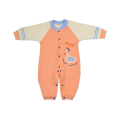 Baby Organic Cotton Baby Full Length Winter Romper | Duck, Orange