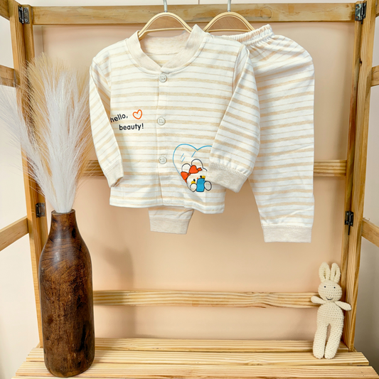 Baby Organic Cotton Co-ord Set- Peach | Heart