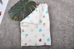 Moms Home Baby Super Soft Absorbent Muslin 6 Layer Towel Cum Blanket | 60x120 CM | Ice- Cream