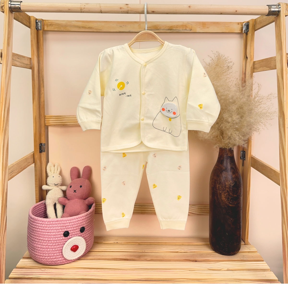 Baby Full Sleeve Co-ord Sets | Cotton Baby Clothing Set | Cat | Pack of 1