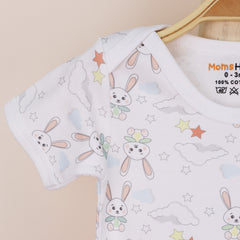 Organic Cotton Baby Full & Half Sleeve Onesie | Unisex Baby Romper Dress | Bunny | Pack of 2