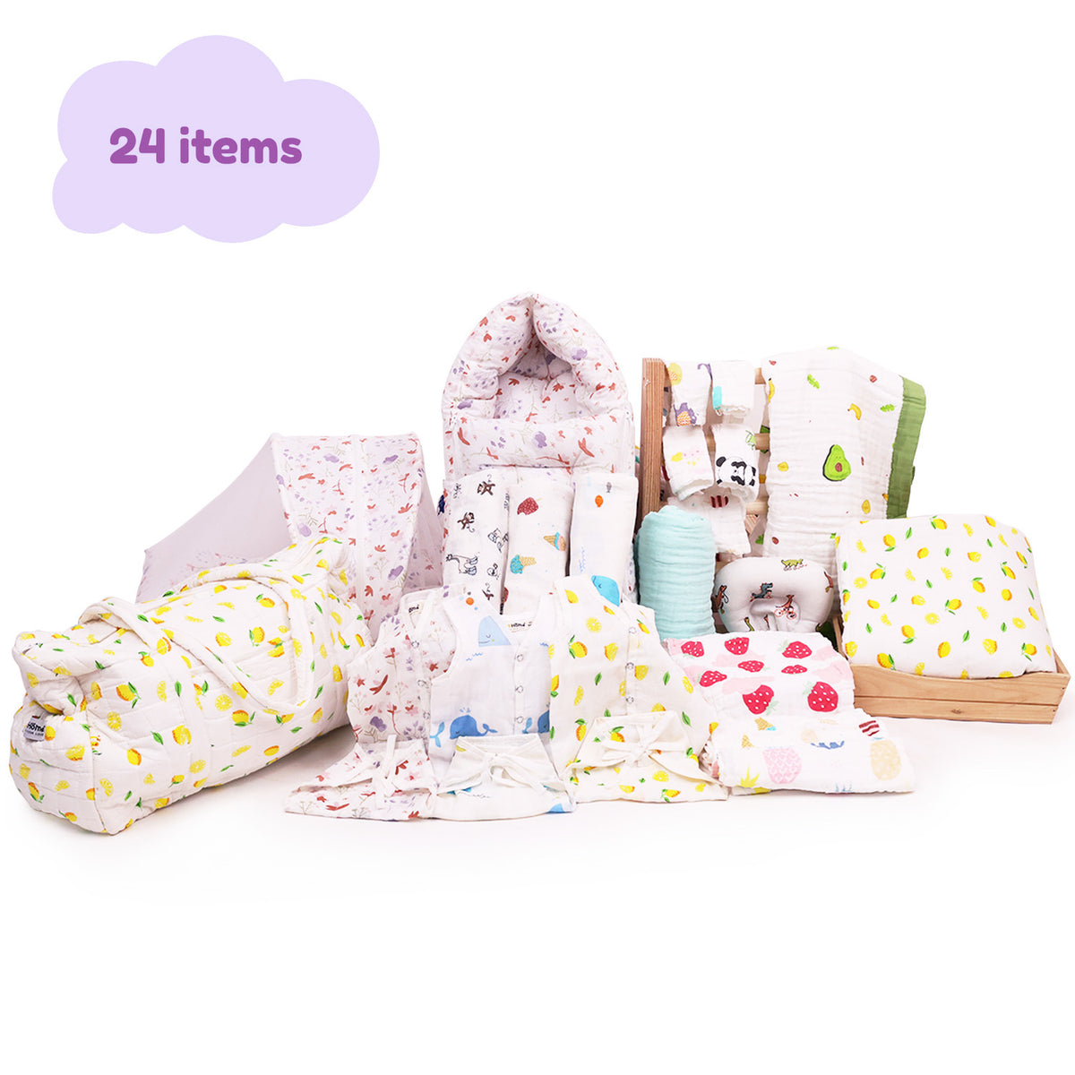 All Muslin New Born Complete Gift set ( 24 items )