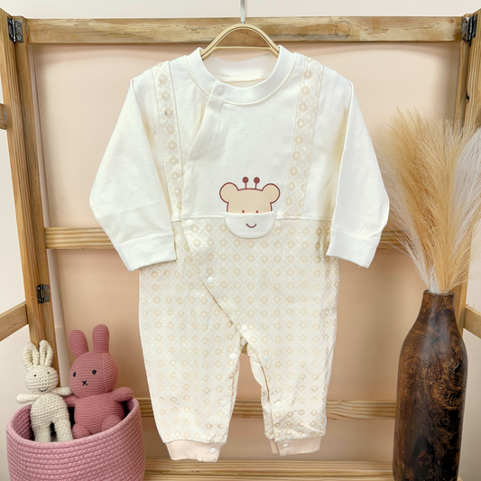 Organic Cotton Full Body Romper For Baby | Soft & Comfortable Body Suit | Teddy | Pack of 1