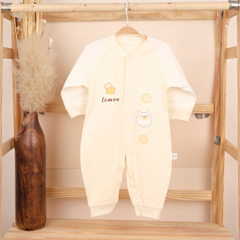 Organic Cotton Full Body Romper For Baby | New Lemon | Pack of 1