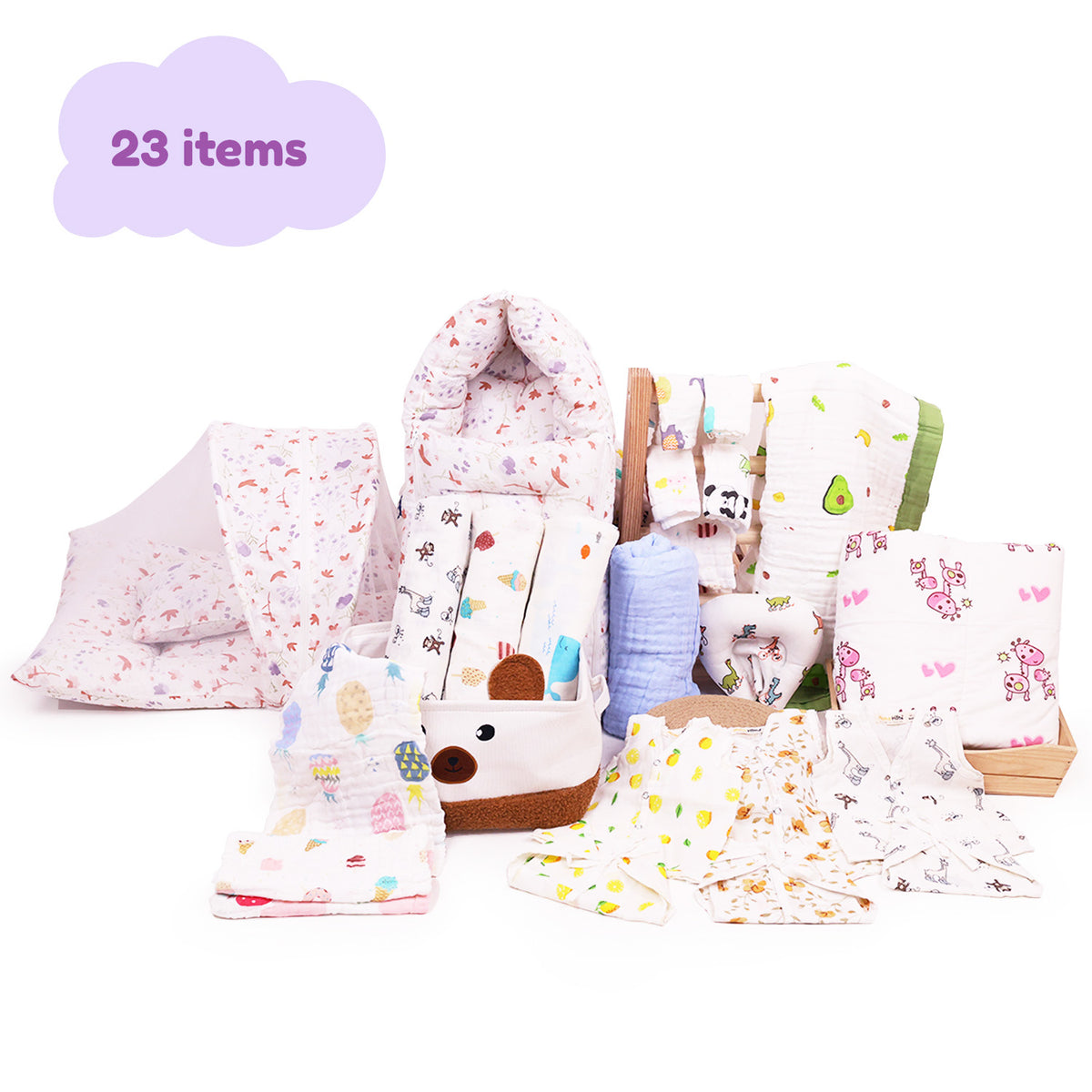 All Muslin Complete Baby Gift set (23 Items )