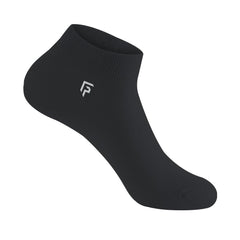 FOOTPRINTS Unisex Solid Cotton Ankle-Length Socks -Pack Of 1 Black