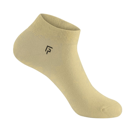 FOOTPRINTS Unisex Solid Cotton Ankle-Length Socks -Pack Of 1 Beige