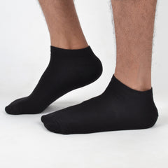 FOOTPRINTS Unisex Solid Cotton Ankle-Length Socks -Pack Of 1 Black