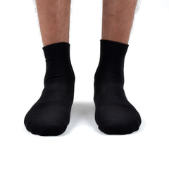 FOOTPRINTS Unisex Solid Cotton Ankle Terry -Length Socks -Pack Of 1 |BLACK|