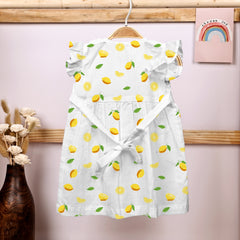 Baby Girl Organic Cotton Sleeveless Frock | Lemon