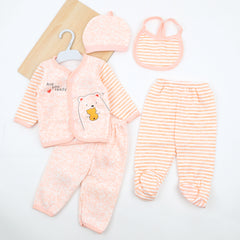 Baby Organic Cotton 5 Piece Warm Co-ord Set | 3-6 Months| Peach